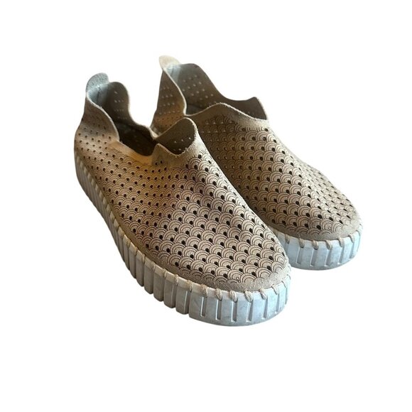 Ilse Jacobsen Tulip Beige Slip-On Flats Shoes Comfort Platform Size 40 9.5 10 - Picture 1 of 12